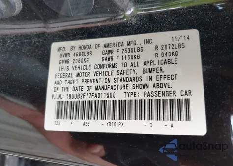 2015 Acura Tlx V6 Advance z USA, uszkodzony, nr VIN 19UUB2F77FA011500